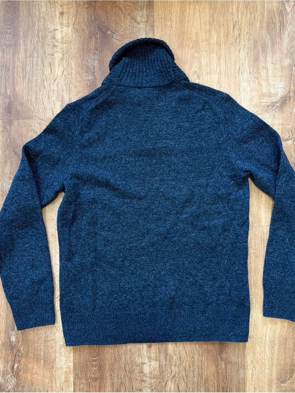 J. Crew Shawl Neck Sweater Mens M Lambs Wool Pullover Blue Knit Outdoor Fall